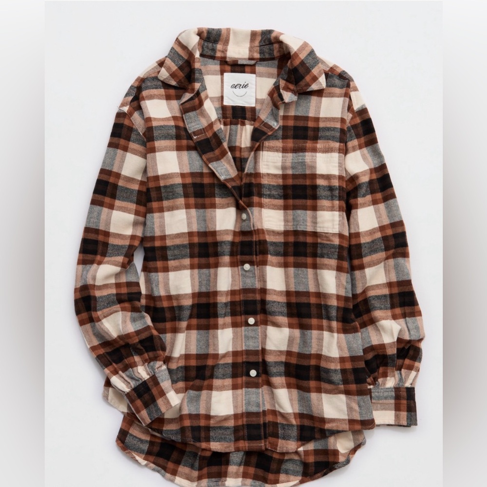 ⭐️NWOT⭐️ Aerie Anytime Fave Flannel Button Down Shirt - Picture 4 of 8